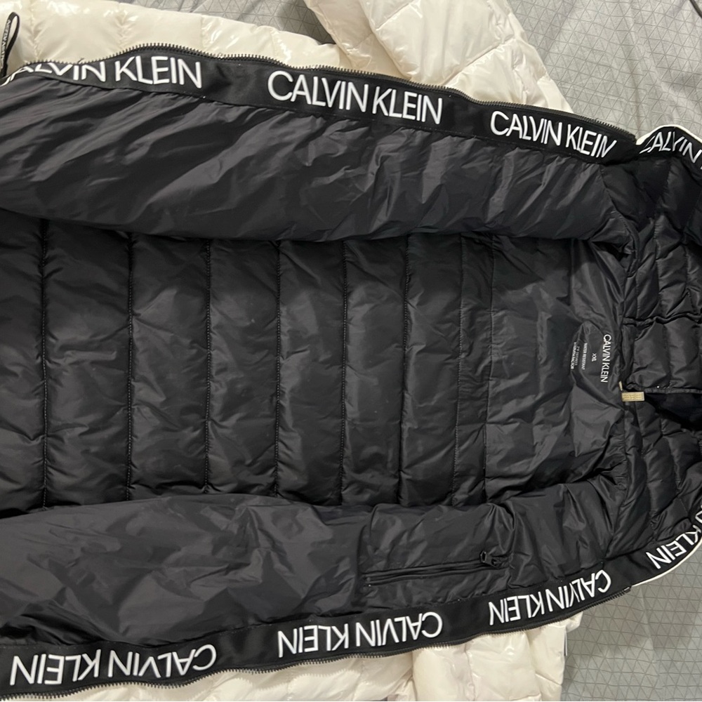 Calvin Klein Black Puffer Jacket with Logo Detail